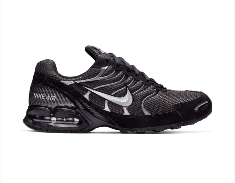 Nike Air Max Black and Charcoal Mesh Sneakers with Silver Swoosh