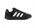 Adidas Black Low-Top Sneakers with White Stripes and Contrast Stitching