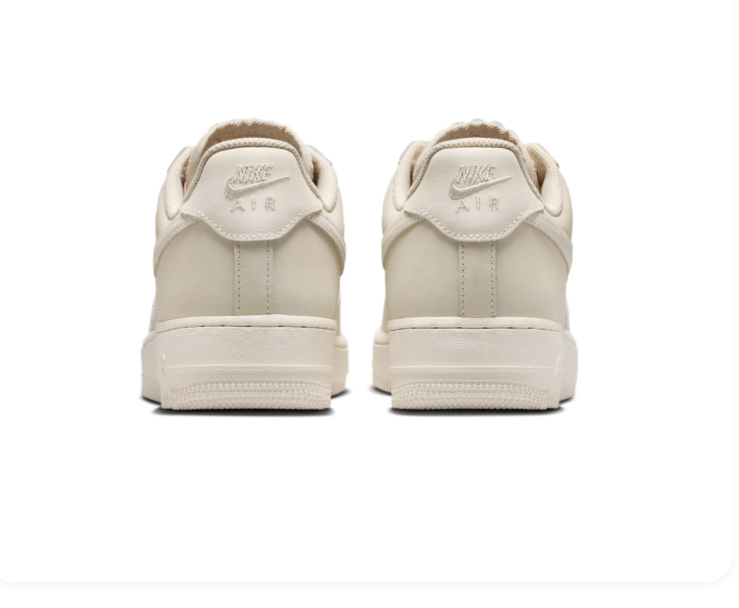 Nike Air Force 1 Cream Low-Top Sneakers with Satin-Style Laces