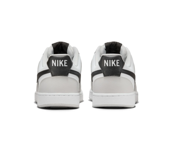 Nike Court Vision White and Light Grey Sneakers with Black Swoosh