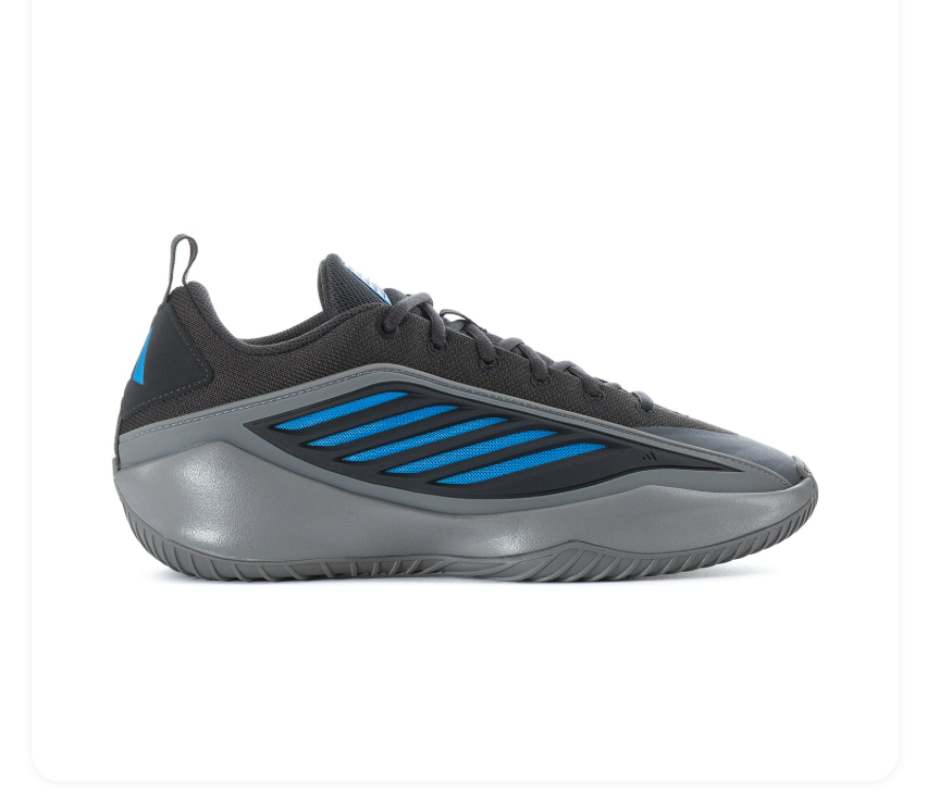 Adidas Black and Grey Sneakers with Bright Blue Side Accents