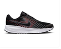 Nike Downshifter 11 Black Mesh Sneakers with Red and Silver Accents