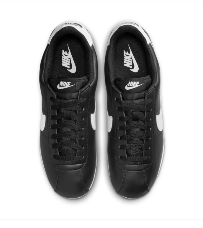 Nike Cortez Black Low-Top Sneakers with White Swoosh