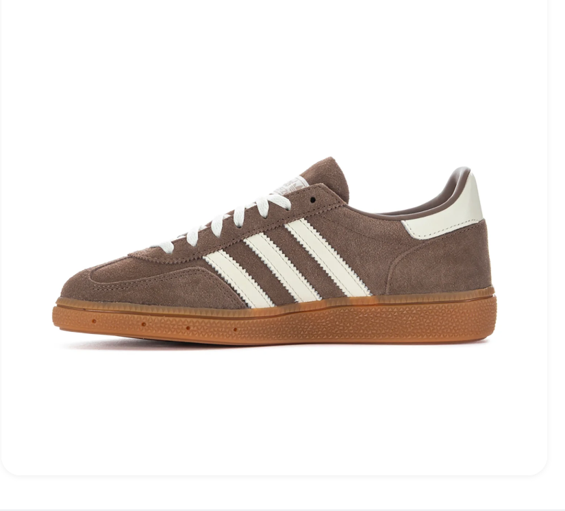 Adidas Handball Spezial Taupe Brown Sneakers with Cream Stripes and Gum Sole