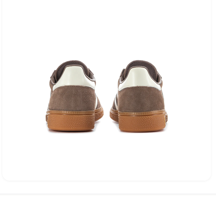 Adidas Handball Spezial Taupe Brown Sneakers with Cream Stripes and Gum Sole