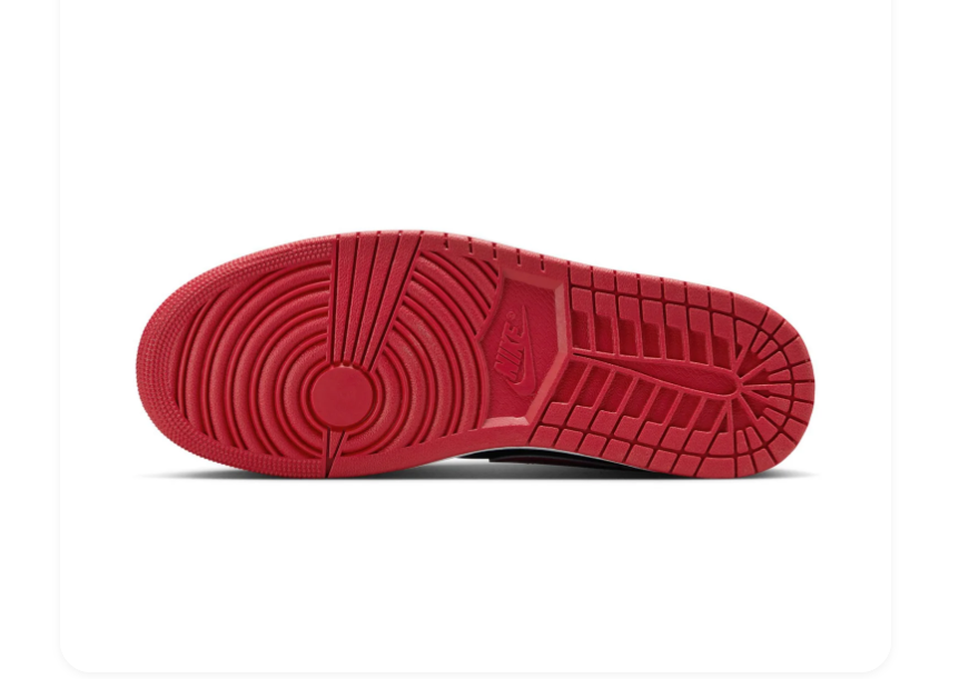 Air Jordan 1 Low Glossy Red and Black Sneakers