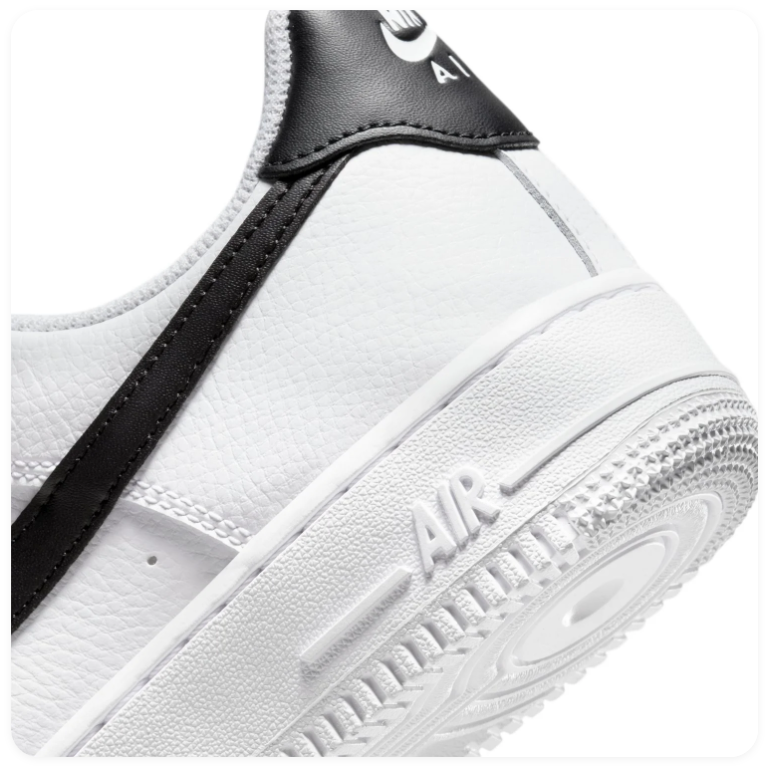 Nike Air Force 1 White Low-Top Sneakers with Black Swoosh