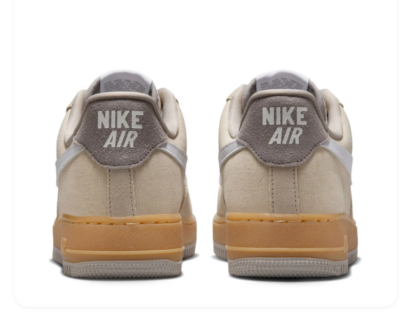 Nike Air Force 1 Beige Sneakers with White Swoosh and Golden Tan Midsole