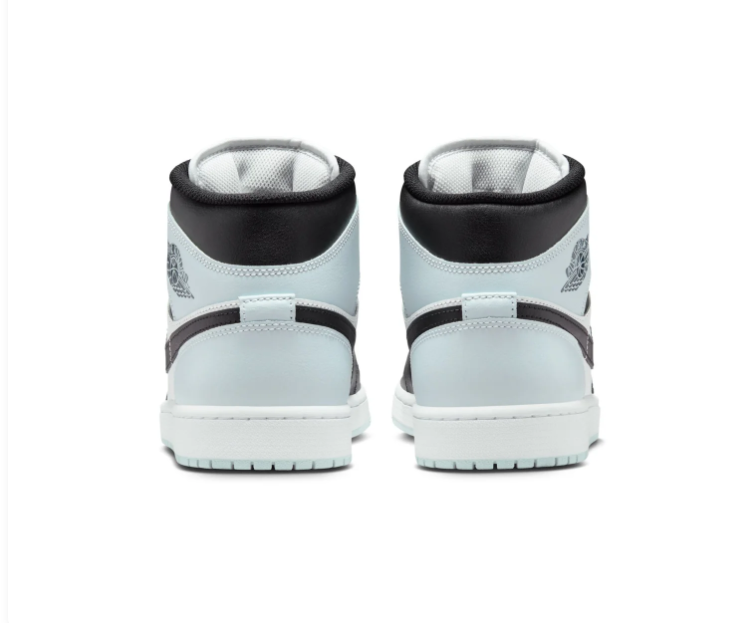 Air Jordan 1 Mid Ice Blue, Black and White Sneakers