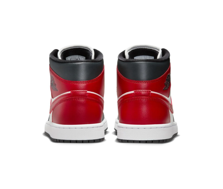 Air Jordan 1 Mid Black, White and Red Sneakers