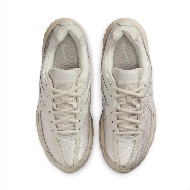 Nike Cream and Beige Mesh Sneakers with Tonal Swoosh