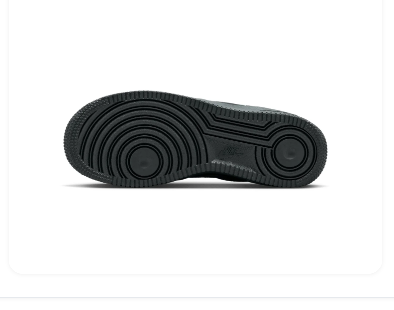 Nike Air Force 1 Black and Charcoal Sneakers with Grey-Outlined Swoosh