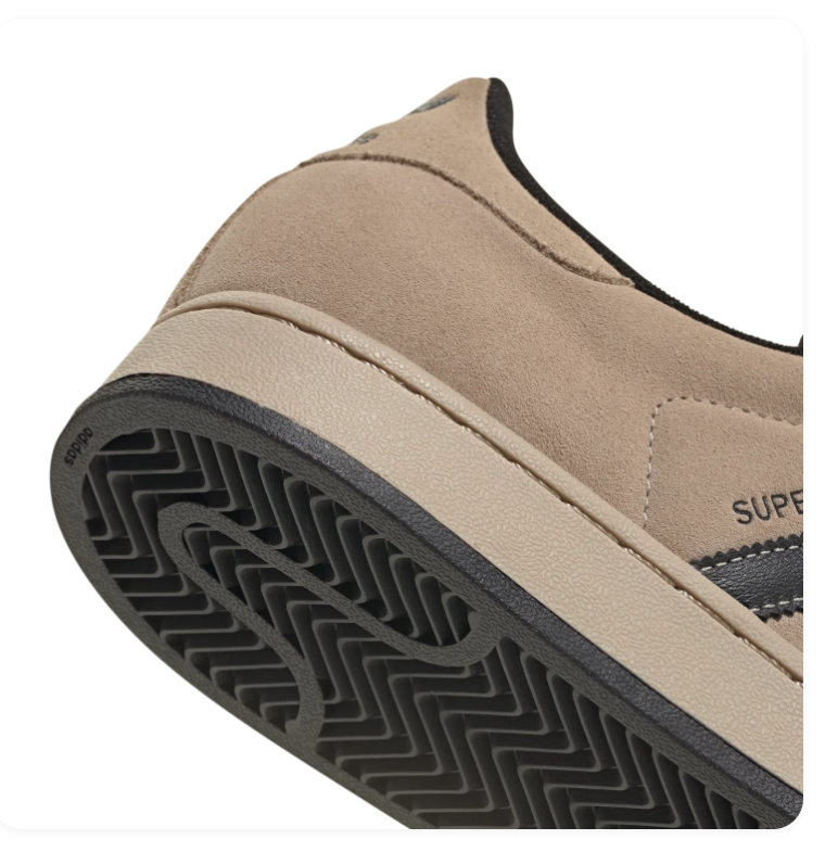 Adidas Superstar Beige Sneakers with Black Stripes and Shell Toe