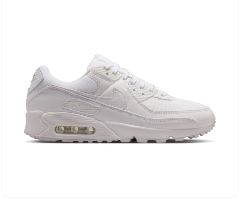 Nike Air Max 90 All-White Low-Top Sneakers