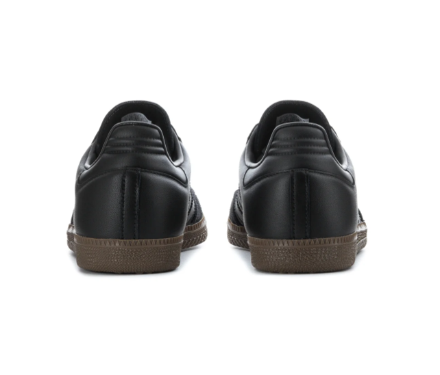 Adidas Samba Black Sneakers with Tonal Stripes and Brown Sole