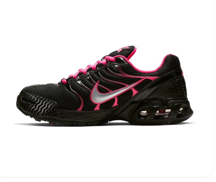 Nike Air Max Torch 4 Black Sneakers with Hot Pink Accents