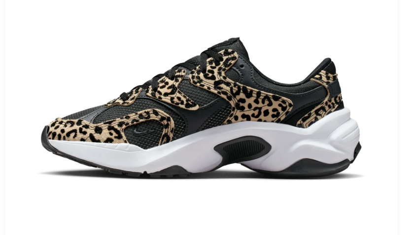 Nike Black Leopard Print Sneakers with White Chunky Sole
