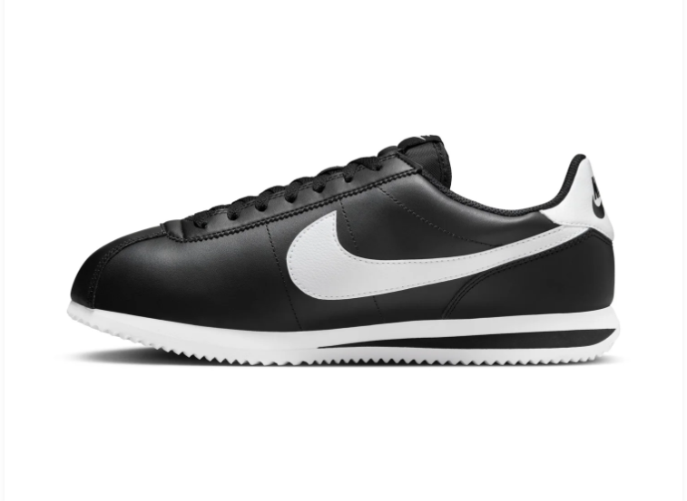 Nike Cortez Black Low-Top Sneakers with White Swoosh