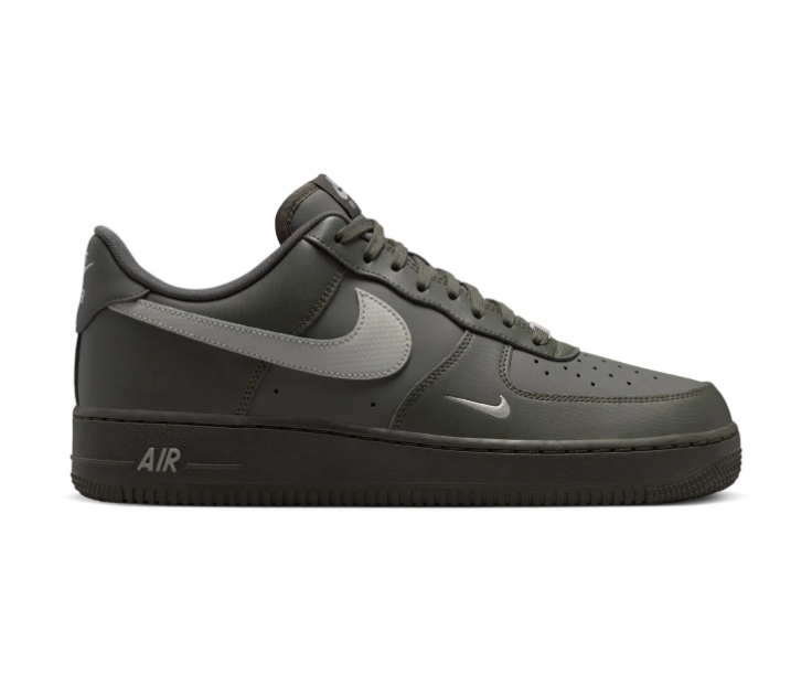 Nike Air Force 1 Dark Olive Sneakers with Light Grey Swoosh