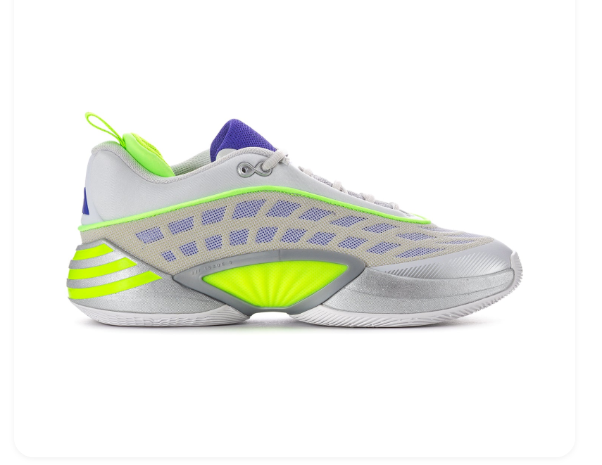 Adidas Grey and Silver Sneakers with Neon Green and Purple Accents