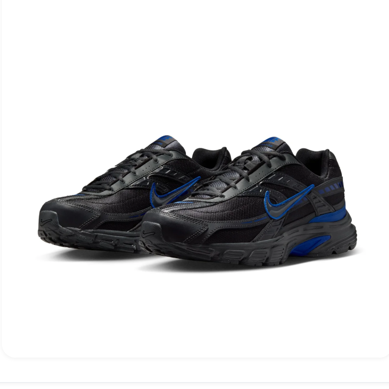 Nike Initiator Black Mesh Sneakers with Royal Blue Accents