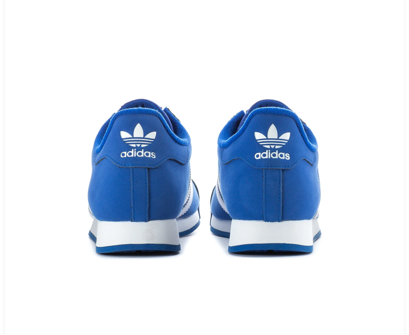 Adidas Samoa Royal Blue Sneakers with White Stripes and White Midsole