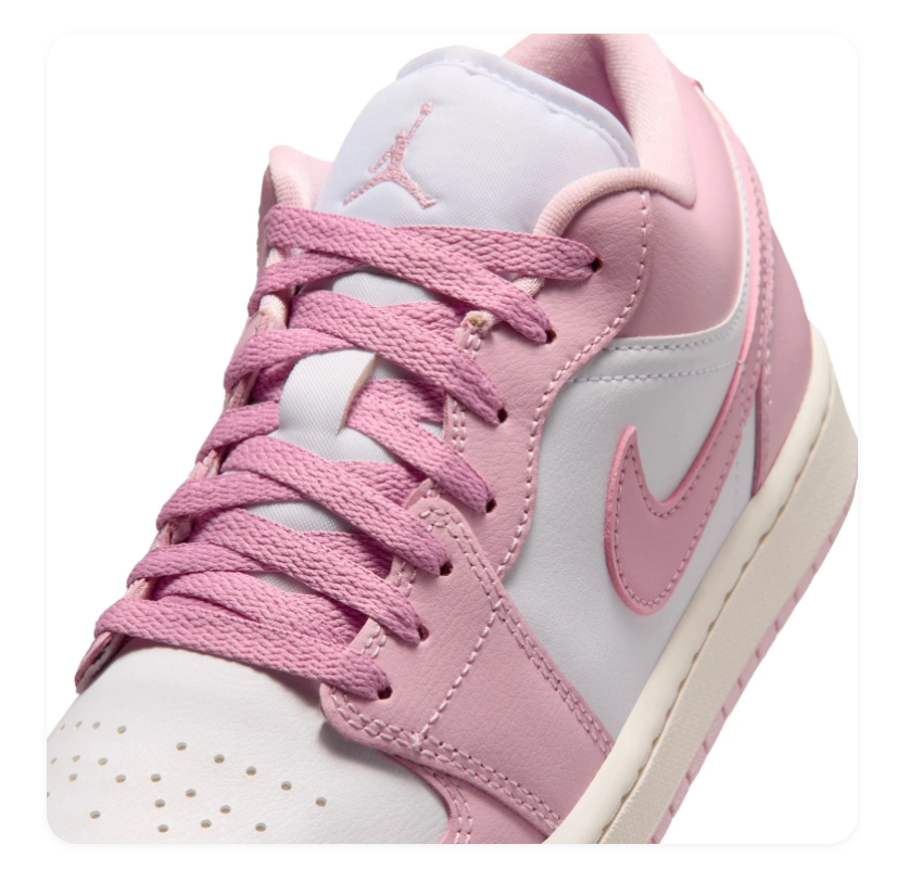 Air Jordan 1 Low Pink and White Sneakers