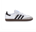 Adidas Samba White Sneakers with Black Stripes and Light Grey T-Toe