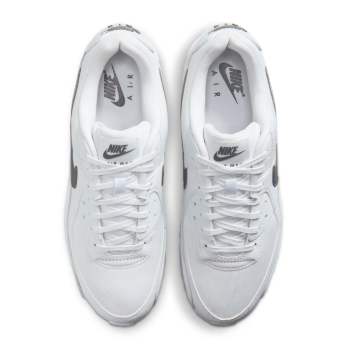 Nike Air Max 90 White Sneakers with Black Swoosh