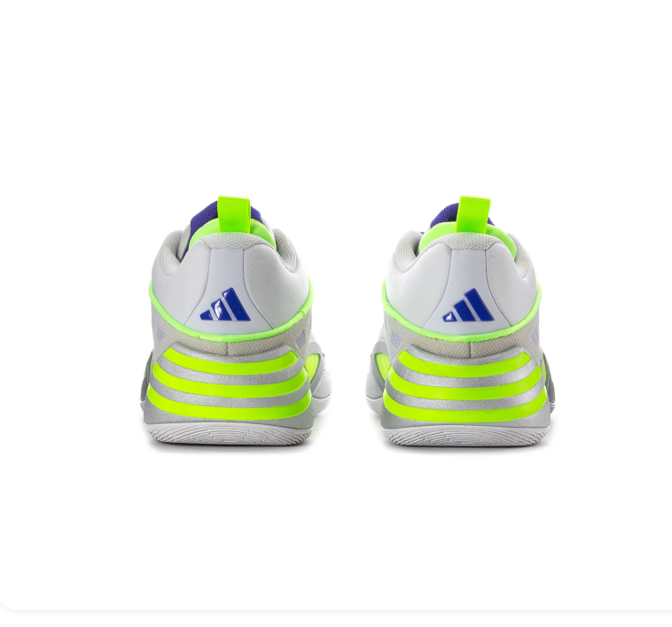 Adidas Grey and Silver Sneakers with Neon Green and Purple Accents