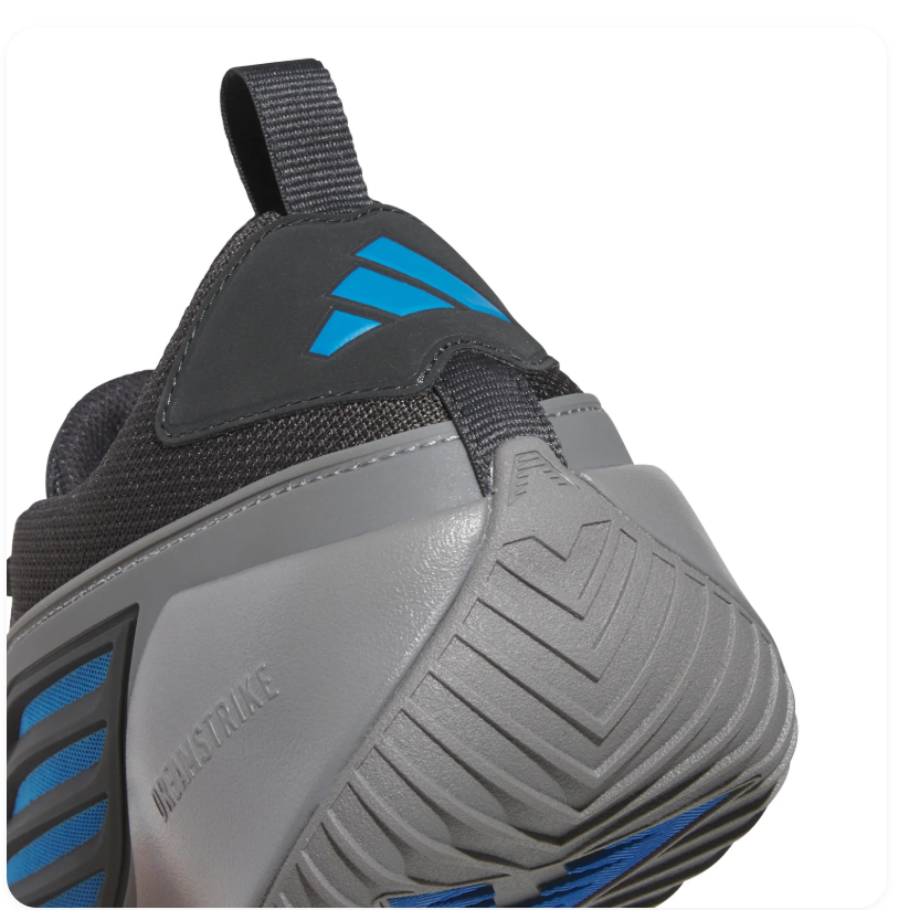 Adidas Black and Grey Sneakers with Bright Blue Side Accents