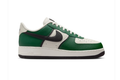 Nike Air Force 1 Green and Cream Sneakers with Black Swoosh