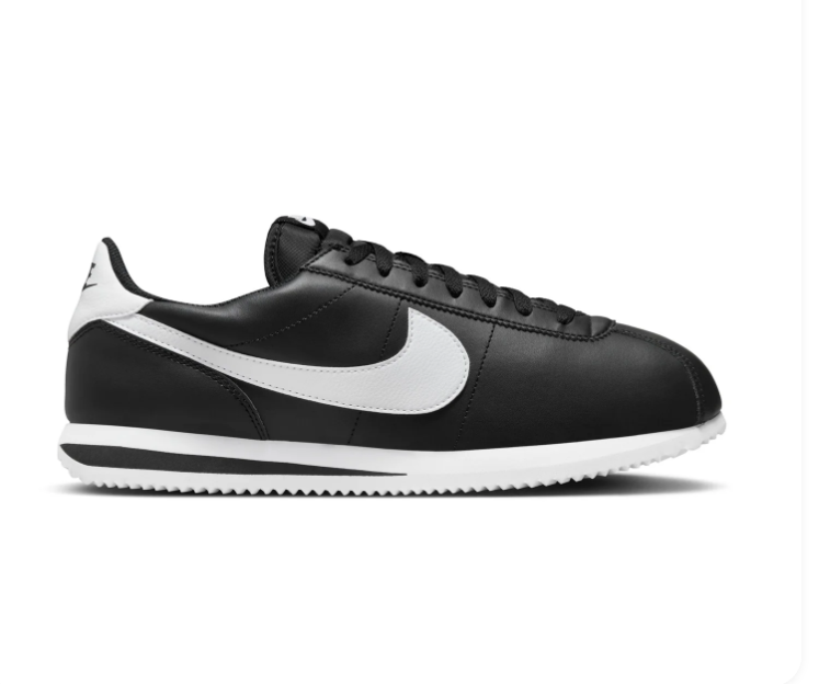 Nike Cortez Black Low-Top Sneakers with White Swoosh