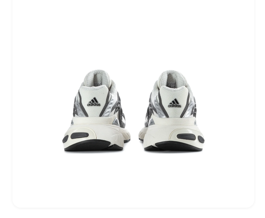 Adidas Adistar White and Grey Sneakers with Black Stripes and Silver Accents
