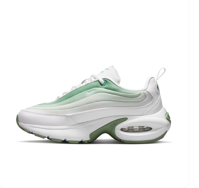 Nike Air Max White and Mint Green Sneakers with Sculpted Sole