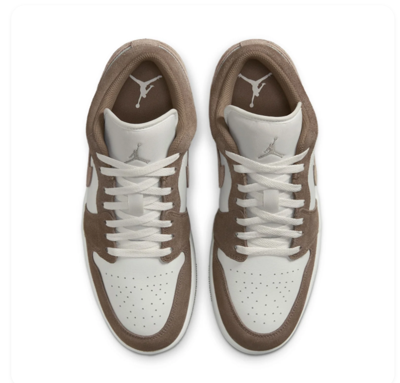 Air Jordan 1 Low Taupe and Cream Sneakers