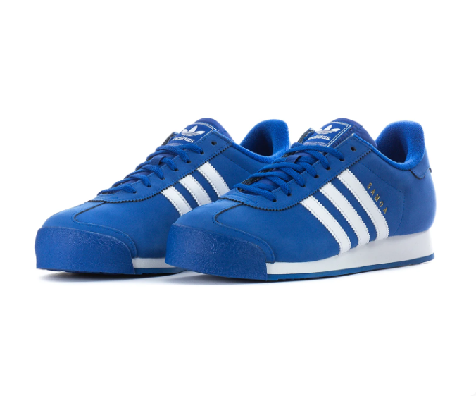 Adidas Samoa Royal Blue Sneakers with White Stripes and White Midsole