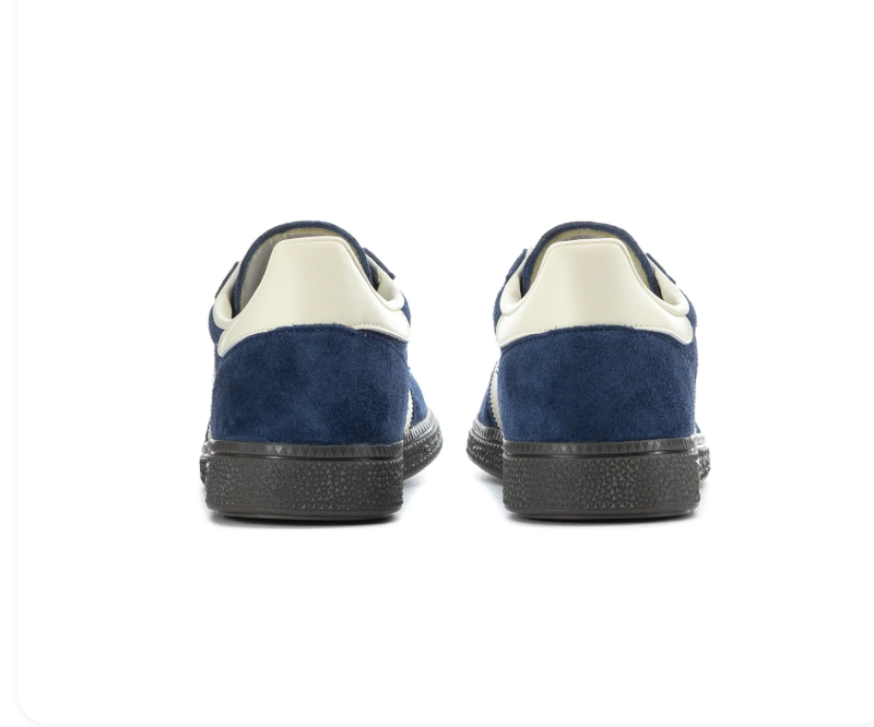 Adidas Handball Spezial Navy Sneakers with Cream Stripes and Dark Grey Sole
