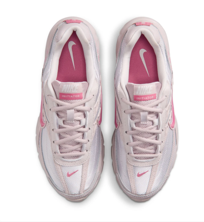 Nike Initiator White and Blush Pink Sneakers with Bright Pink Accents