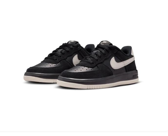 Nike Black Low-Top Sneakers with Cream Swoosh and Two-Tone Sole