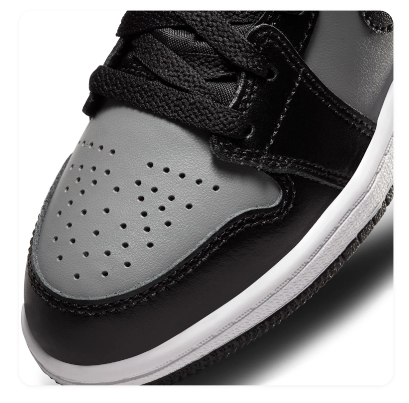 Air Jordan 1 Mid Black and Grey Sneakers with Red Accents