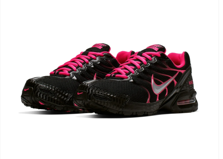 Nike Air Max Torch 4 Black Sneakers with Hot Pink Accents
