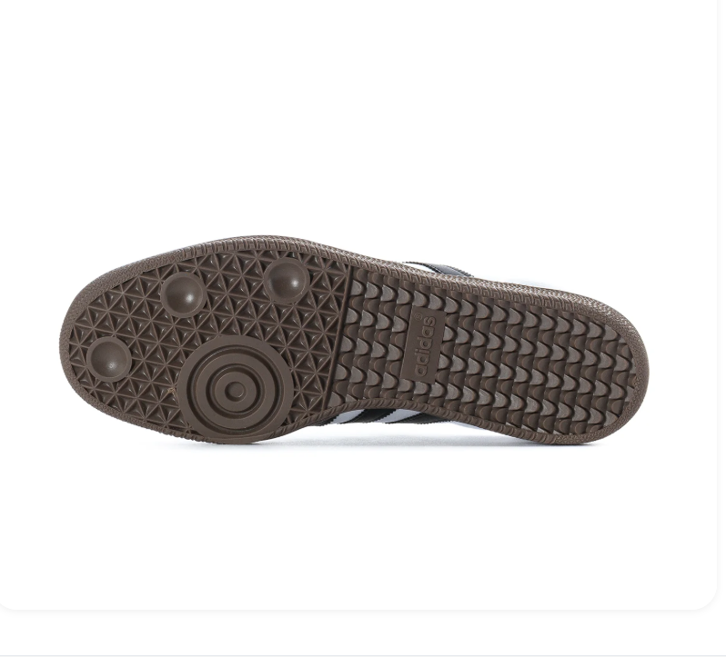 Adidas Samba White Sneakers with Black Stripes and Light Grey T-Toe