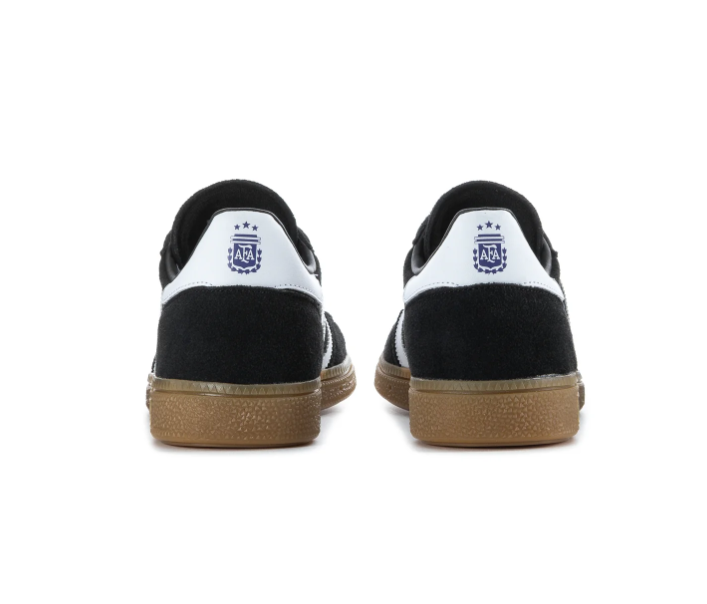 Adidas Handball Spezial Black Sneakers with Blue Laces and Gum Sole