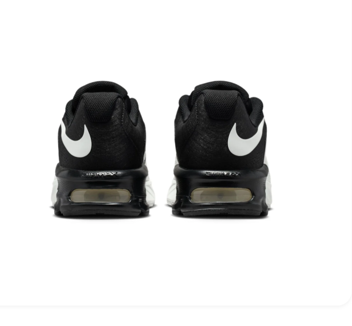 Nike Air Max White and Black Sneakers with Wave-Pattern Upper