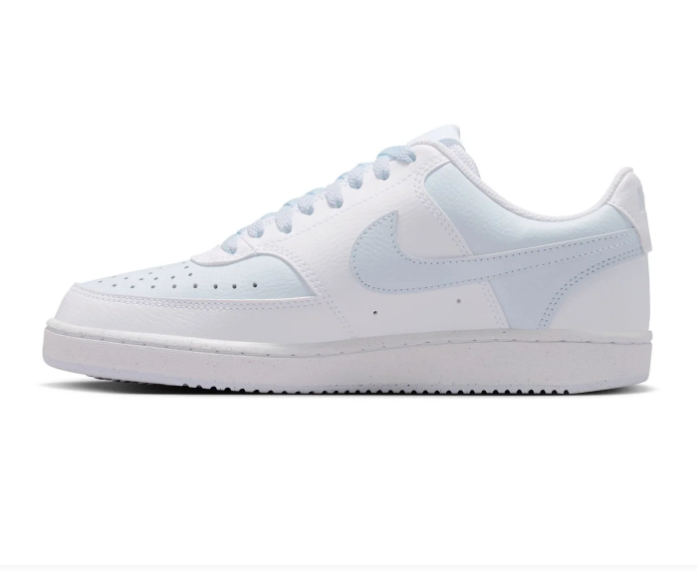 Nike White and Pale Blue Low-Top Sneakers
