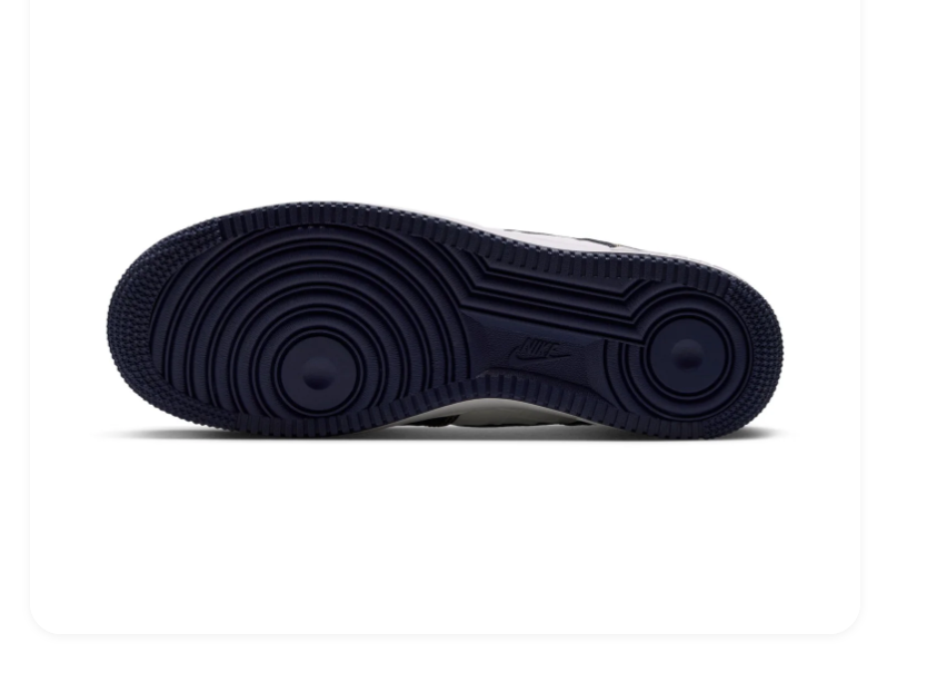 Nike Air Force 1 Navy and White Sneakers with Yellow Contrast Stitching
