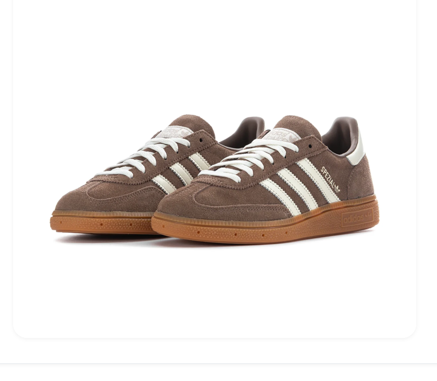 Adidas Handball Spezial Taupe Brown Sneakers with Cream Stripes and Gum Sole