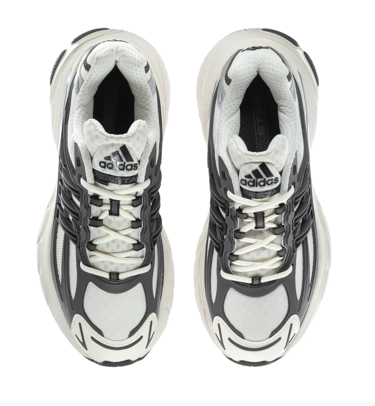 Adidas Adistar White and Grey Sneakers with Black Stripes and Silver Accents