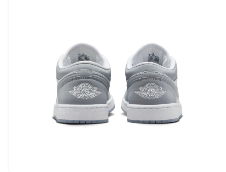 Air Jordan 1 Low Grey and White Sneakers with Icy Sole